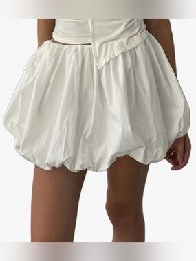 White Bubble Mini Skirt Size M